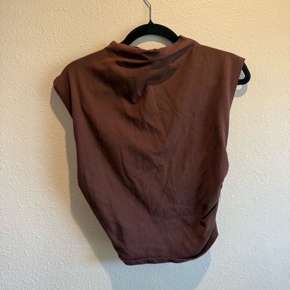 REFORMATION Lindy ruched crop top | Cafe Brown | Large - Picture 2 of 6